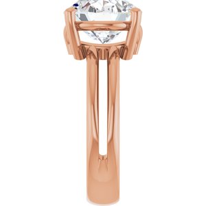18K Rose Gold 12x10 mm Oval Ring Mounting – image 7