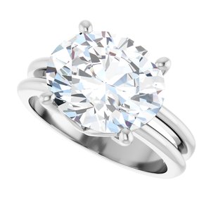 14K X1 White Gold 12x10 mm Oval Ring Mounting – image 8