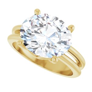 18K Yellow Gold 12x10 mm Oval Ring Mounting – image 8