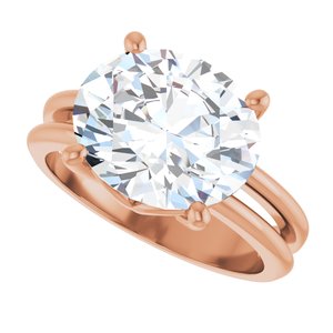 14K Rose Gold 12x10 mm Oval Ring Mounting – image 8