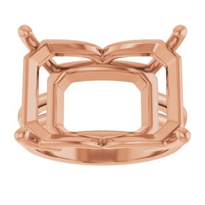 10K Rose Gold 18x13 mm Emerald Ring Mounting – image 6