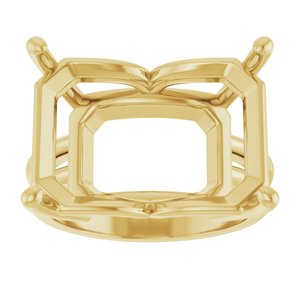 10K Yellow Gold 18x13 mm Emerald Ring Mounting – image 6