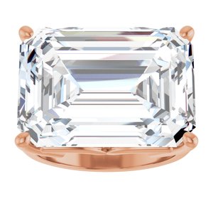 10K Rose Gold 18x13 mm Emerald Ring Mounting – image 5