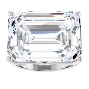 Platinum 18x13 mm Emerald Ring Mounting – image 5
