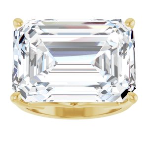 18K Yellow Gold 18x13 mm Emerald Ring Mounting – image 5