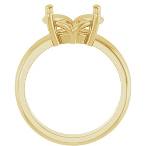 14K Yellow Gold 12x10 mm Oval Ring Mounting – image 4