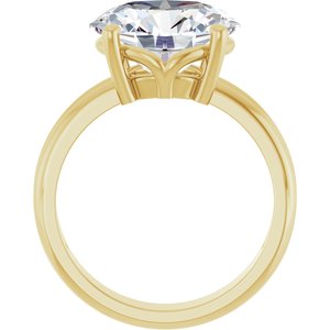 18K Yellow Gold 12x10 mm Oval Ring Mounting – image 3