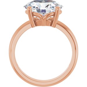 14K Rose Gold 12x10 mm Oval Ring Mounting – image 3