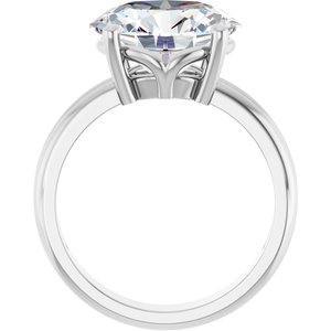 18K White Gold 12x10 mm Oval Ring Mounting – image 3