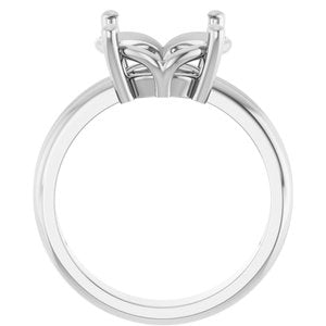 10K White Gold 12x10 mm Oval Ring Mounting – image 4