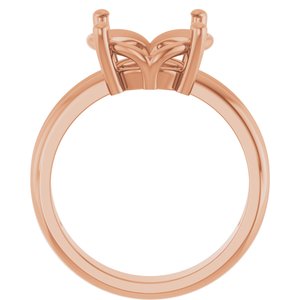 14K Rose Gold 12x10 mm Oval Ring Mounting – image 4