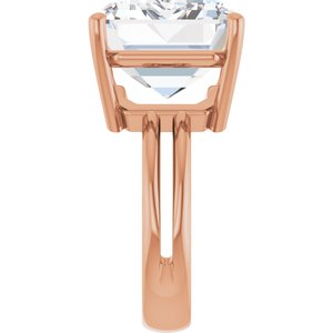 10K Rose Gold 18x13 mm Emerald Ring Mounting – image 7