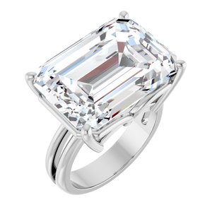 Platinum 18x13 mm Emerald Ring Mounting