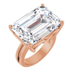 10K Rose Gold 18x13 mm Emerald Ring Mounting