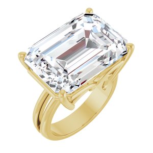 18K Yellow Gold 18x13 mm Emerald Ring Mounting