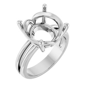 10K White Gold 13 mm Round Ring Mounting – image 2