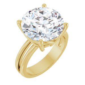 14K Yellow Gold 13 mm Round Ring Mounting