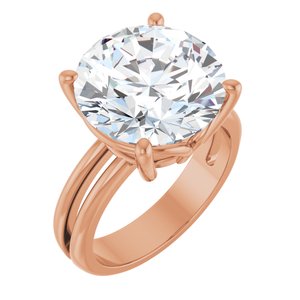 10K Rose Gold 13 mm Round Ring Mounting