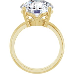 14K Yellow Gold 13 mm Round Ring Mounting – image 3