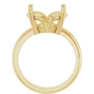 10K Yellow Gold 13 mm Round Ring Mounting – image 4