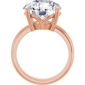 10K Rose Gold 13 mm Round Ring Mounting – image 3