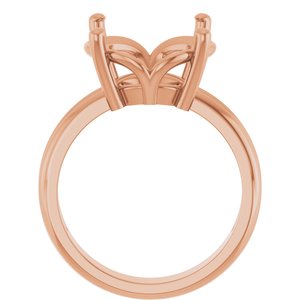 18K Rose Gold 13 mm Round Ring Mounting – image 4