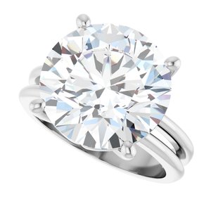 10K White Gold 13 mm Round Ring Mounting – image 8