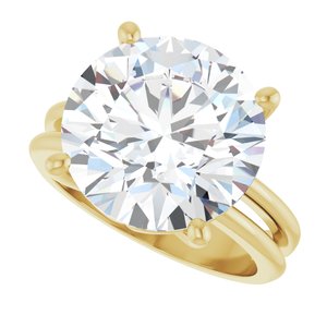 10K Yellow Gold 13 mm Round Ring Mounting – image 8