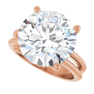 10K Rose Gold 13 mm Round Ring Mounting – image 8