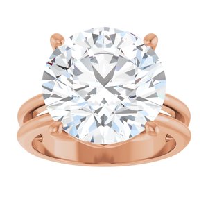 10K Rose Gold 13 mm Round Ring Mounting – image 5