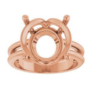 10K Rose Gold 13 mm Round Ring Mounting – image 6