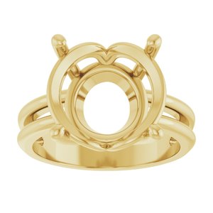 14K Yellow Gold 13 mm Round Ring Mounting – image 6