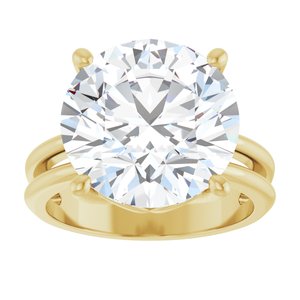 10K Yellow Gold 13 mm Round Ring Mounting – image 5