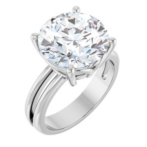 10K White Gold 12 mm Round Ring Mounting