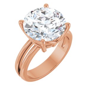 14K Rose Gold 12 mm Round Ring Mounting
