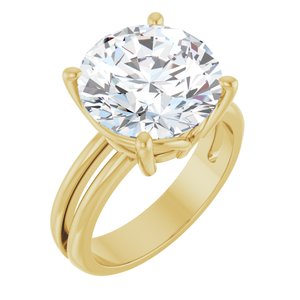 14K Yellow Gold 12 mm Round Ring Mounting