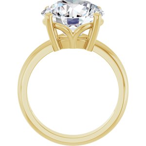 18K Yellow Gold 12 mm Round Ring Mounting – image 3