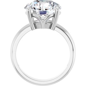 14K White Gold 12 mm Round Ring Mounting – image 3