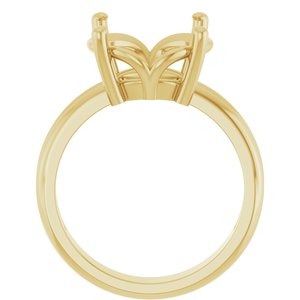 14K Yellow Gold 12 mm Round Ring Mounting – image 4