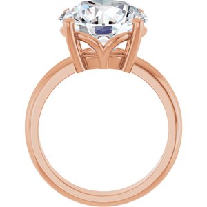 14K Rose Gold 12 mm Round Ring Mounting – image 3