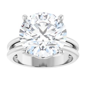 10K White Gold 12 mm Round Ring Mounting – image 5
