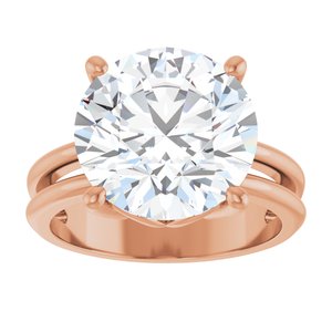 14K Rose Gold 12 mm Round Ring Mounting – image 5