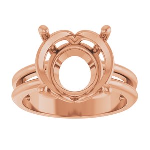 10K Rose Gold 12 mm Round Ring Mounting – image 6