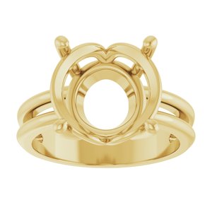 10K Yellow Gold 12 mm Round Ring Mounting – image 6