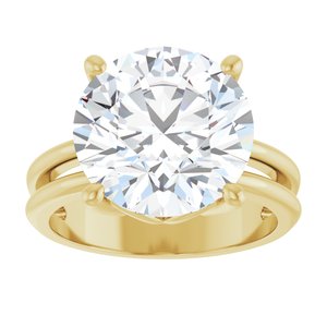 14K Yellow Gold 12 mm Round Ring Mounting – image 5