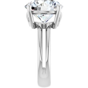 10K White Gold 12 mm Round Ring Mounting – image 7