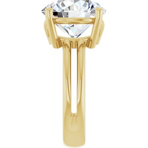 18K Yellow Gold 12 mm Round Ring Mounting – image 7