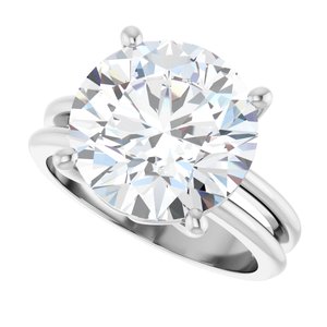14K White Gold 12 mm Round Ring Mounting – image 8