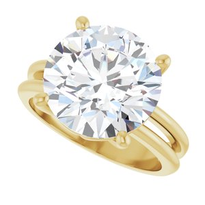 14K Yellow Gold 12 mm Round Ring Mounting – image 8