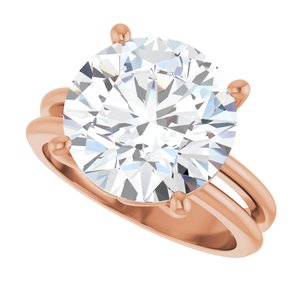 14K Rose Gold 12 mm Round Ring Mounting – image 8